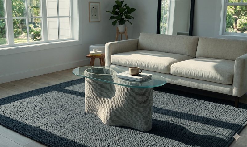 Ripple Coffee Table, 3D printed concrete coffee table